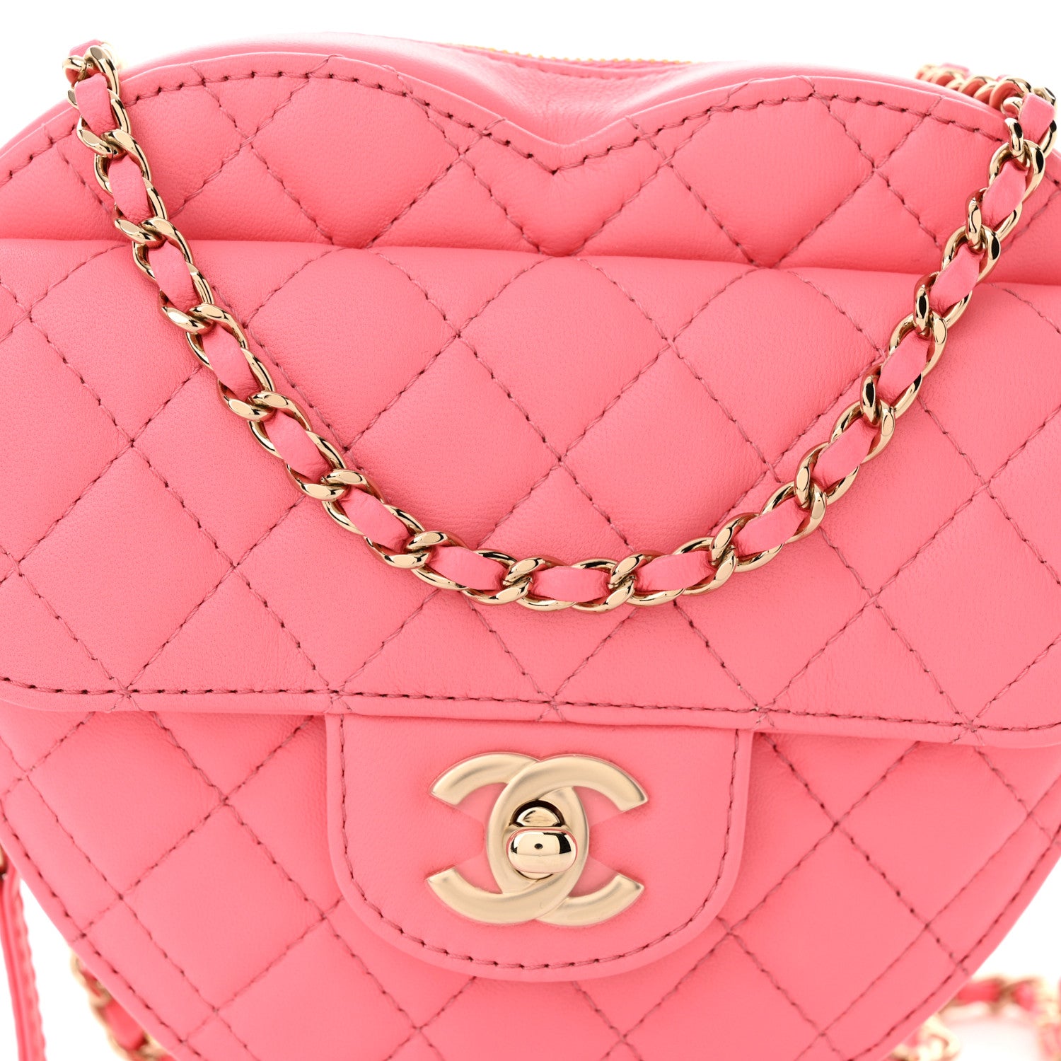 Chanel Lambskin Quilted CC In Love Heart Bag Pink 8 of 10
