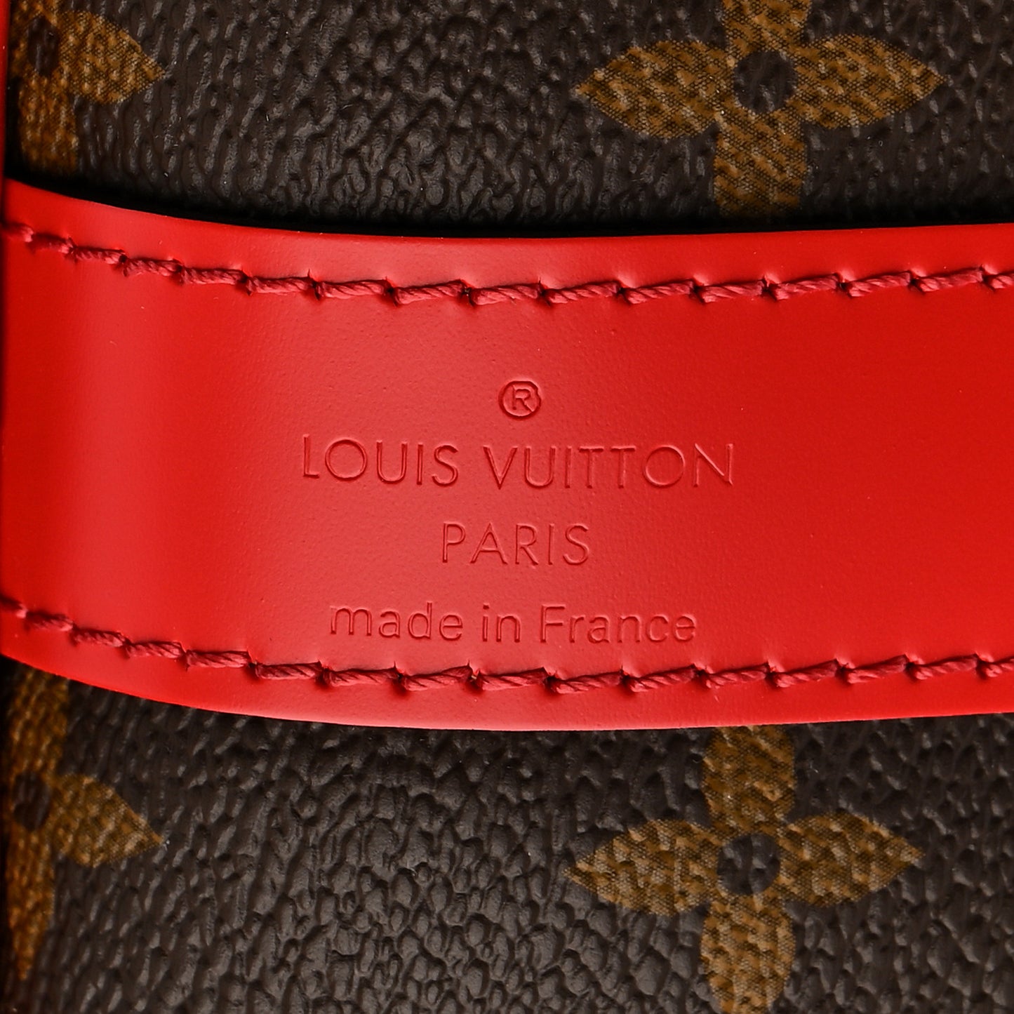 Calfskin Monogram Keepall Bandouliere 50 Coquelicot