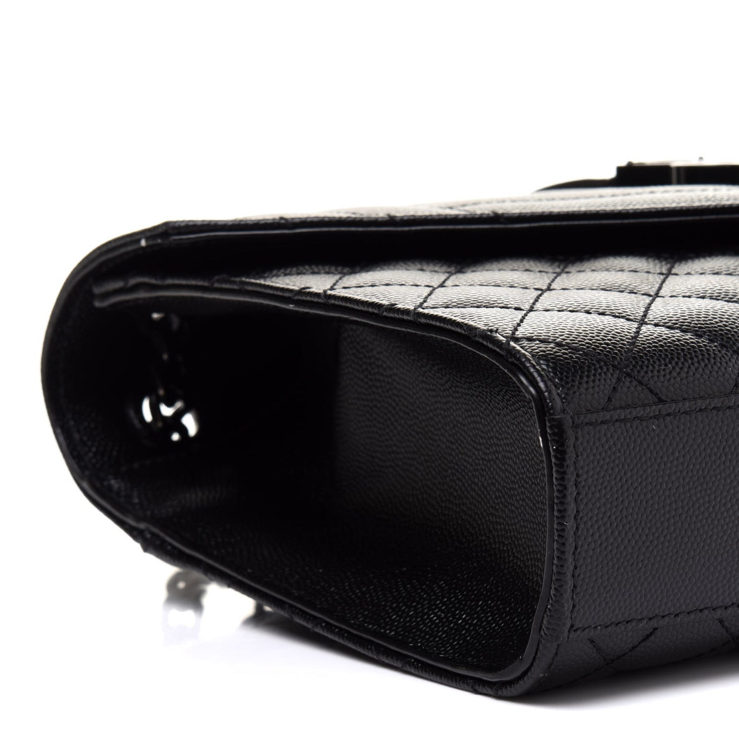 Grain De Poudre Textured Mixed Matelasse Triquilt Medium Monogram Satchel Black