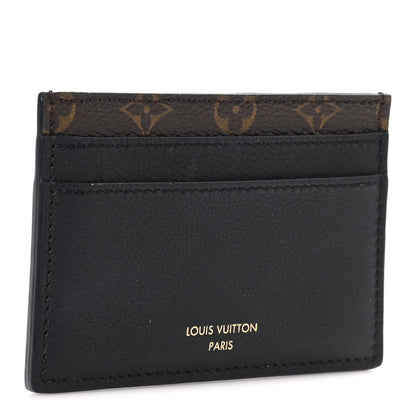Louis Vuitton Calfskin Monogram Low Key Double Card Holder Black 3 of 7