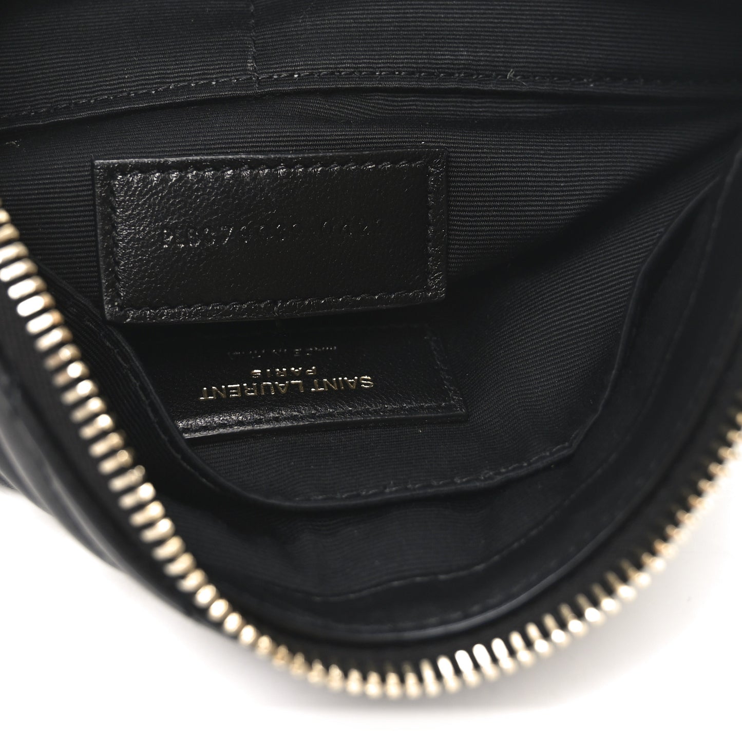 Calfskin Matelasse Chevron Monogram A5 Wristlet Black