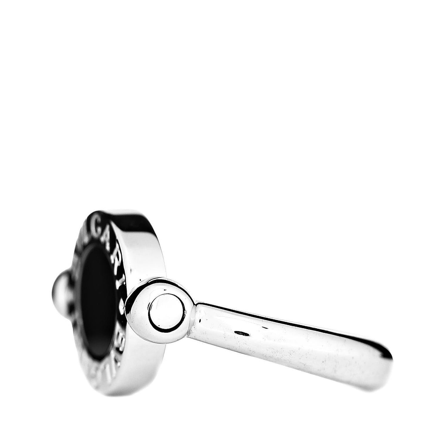 18K White Gold Black Onyx Bvlgari Bvlgari Ring 49 4.75