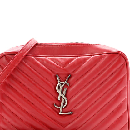 Saint Laurent Calfskin Matelasse Monogram Lou Camera Bag Red 9 of 17