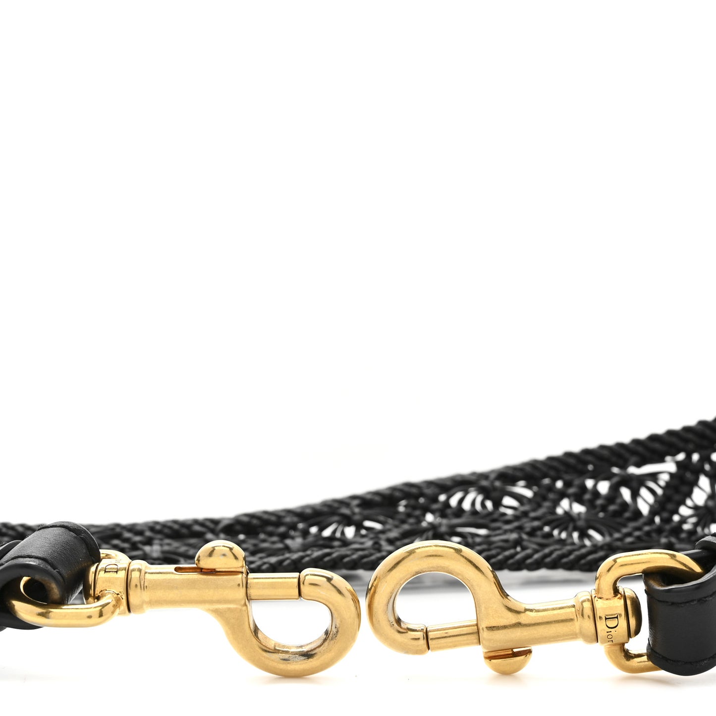Lambskin Raffia Woven Shoulder Strap Black