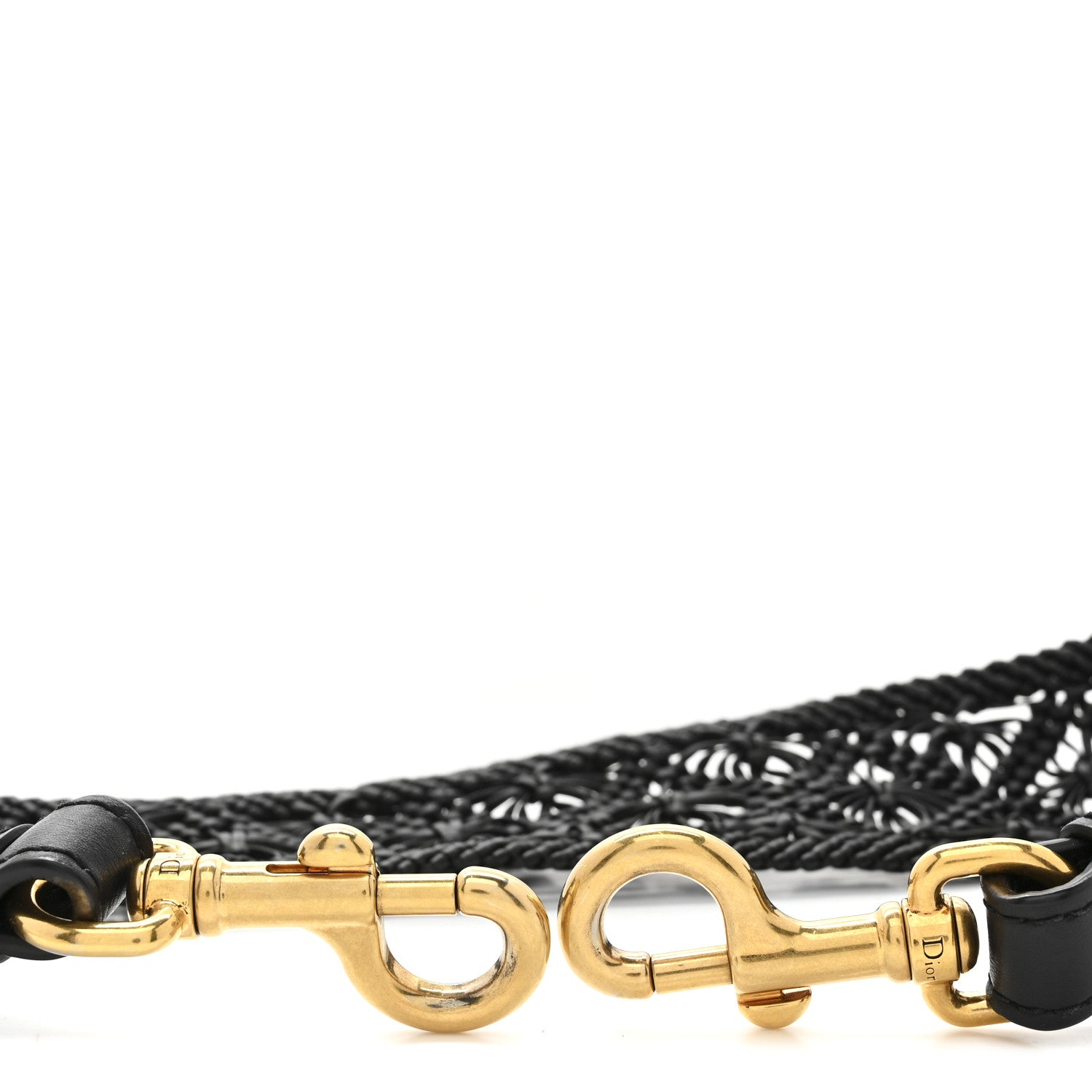 Christian Dior Lambskin Raffia Woven Shoulder Strap Black 4 of 4