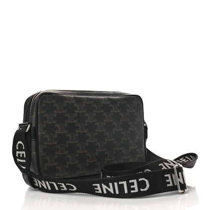Celine Triomphe Canvas Medium Horizontal Messenger Bag Black 2 of 7