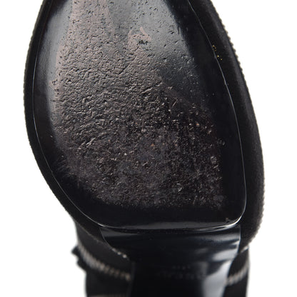 Gucci Suede Zipper Platform Pumps Black 35 7 of 10