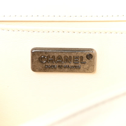 Chanel Fur Calfskin Medium Boy Flap White Silver 6 of 10