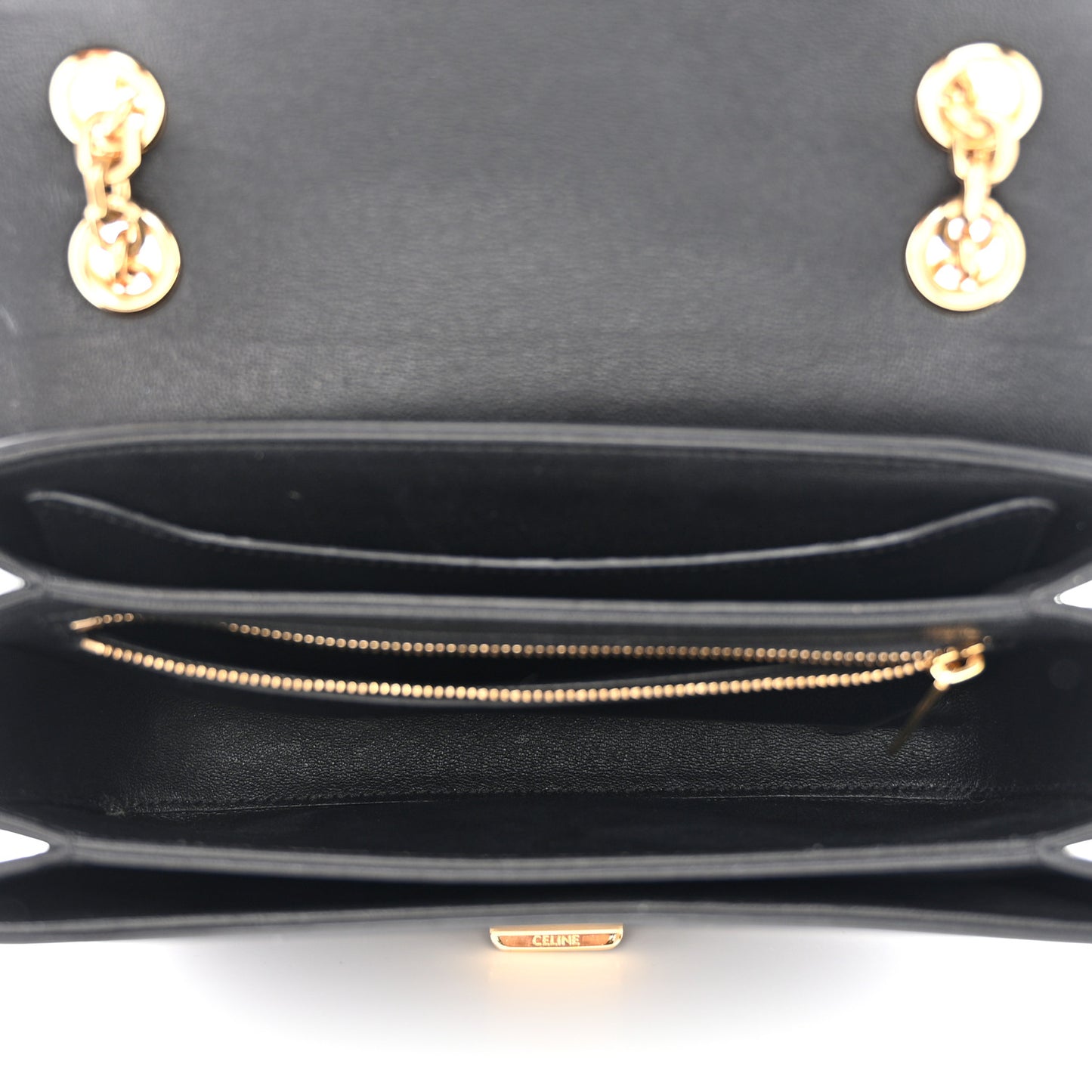 Shiny Calfskin Medium C Bag Black