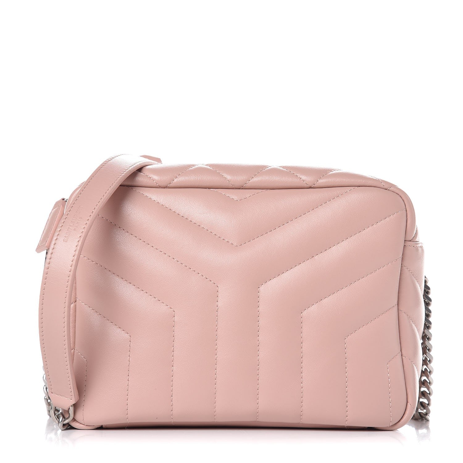 Saint Laurent Calfskin Y Quilted Monogram Small Loulou Bowling Bag Pale Pink 1 of 10