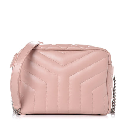 Saint Laurent Calfskin Y Quilted Monogram Small Loulou Bowling Bag Pale Pink 1 of 10