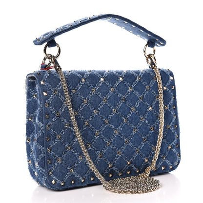 Valentino Garavani Denim Medium Rockstud Spike Shoulder Bag Denim 3 of 8