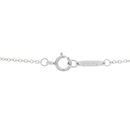 Tiffany Platinum Diamond .12ct Fleur De Lis Key Pendant Necklace 3 of 4
