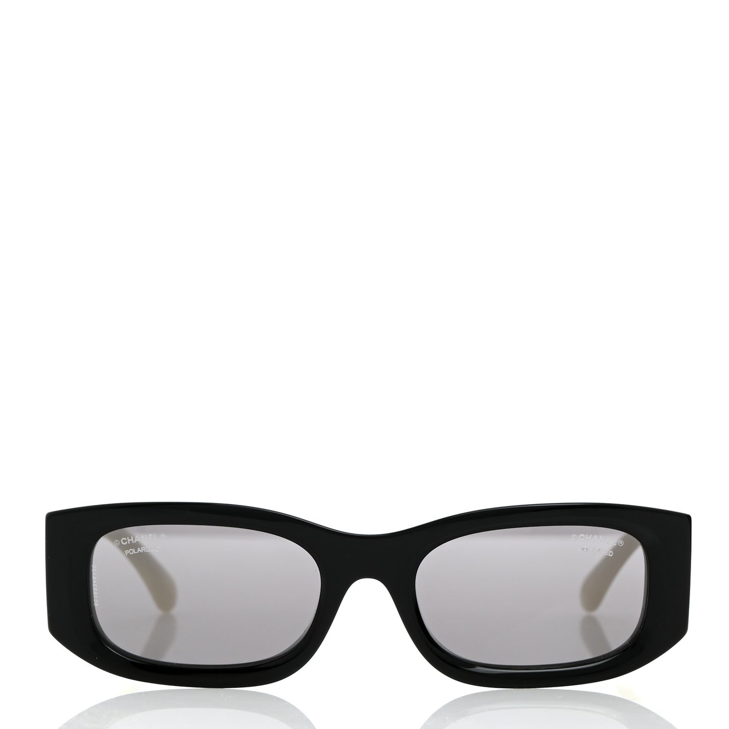 Acetate Rectangle Sunglasses 5525 Black White