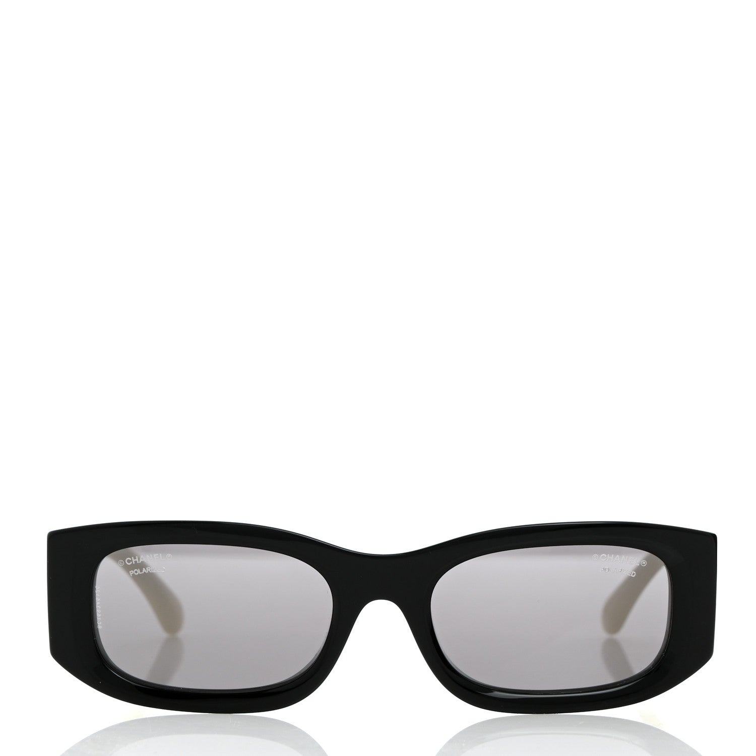 Chanel Acetate Rectangle Sunglasses 5525 Black White 2 of 8