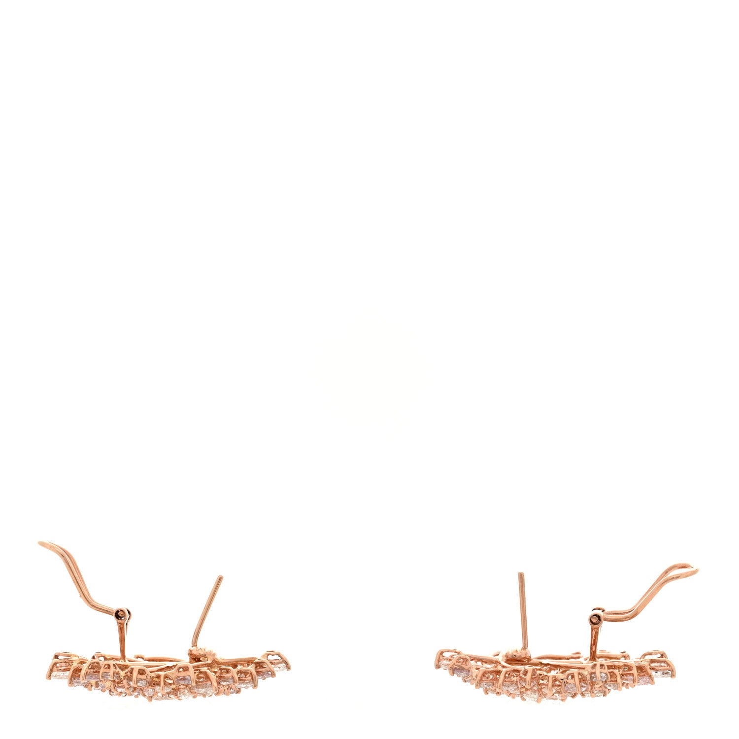 Parker & West by FASHIONPHILE 18K Rose Gold Pink Diamond Cluster Earrings 3 of 5