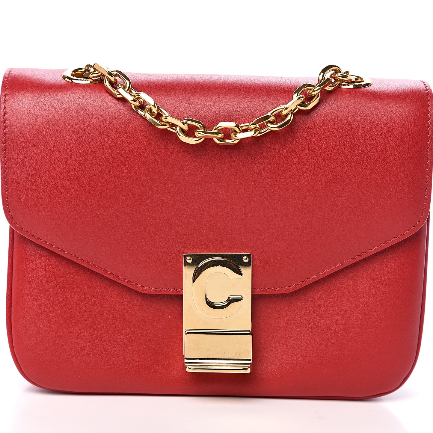 Shiny Calfskin Small C Bag Red