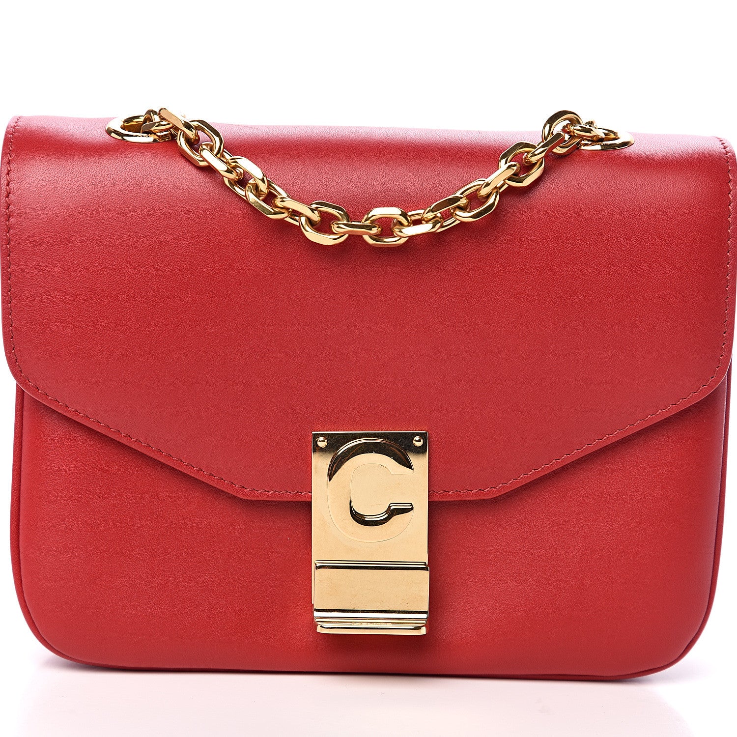 Celine Shiny Calfskin Small C Bag Red 9 of 9