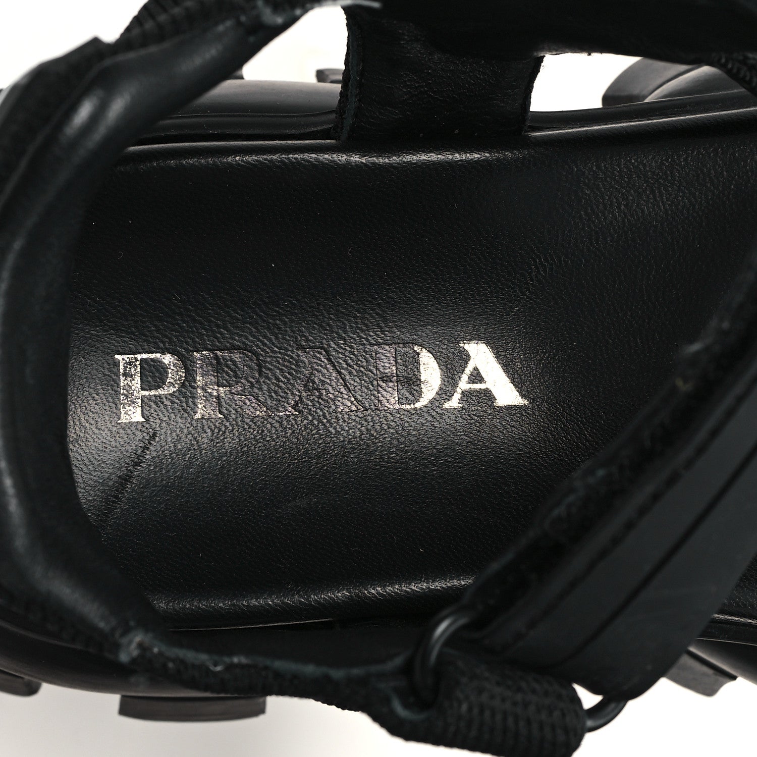 Prada Rubber Nylon Velcro Womens Cloudbust Thunder 50mm Sandals 37 Black 8 of 9