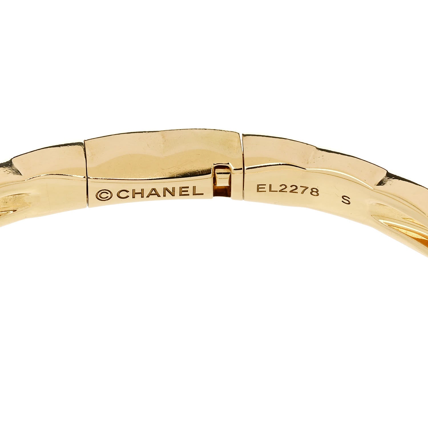 Chanel 18K Yellow Gold Mini Coco Crush Bangle Bracelet S 3 of 4