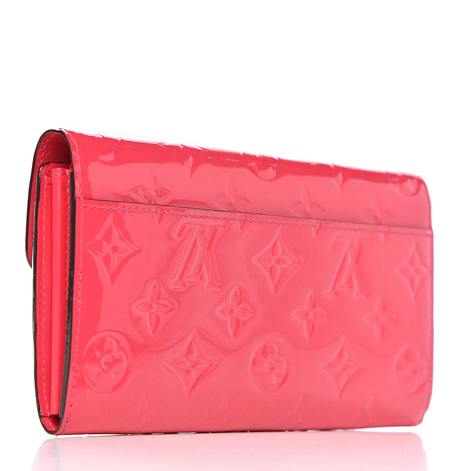 Louis Vuitton Vernis Sarah Wallet NM Rose Litchi 3 of 8