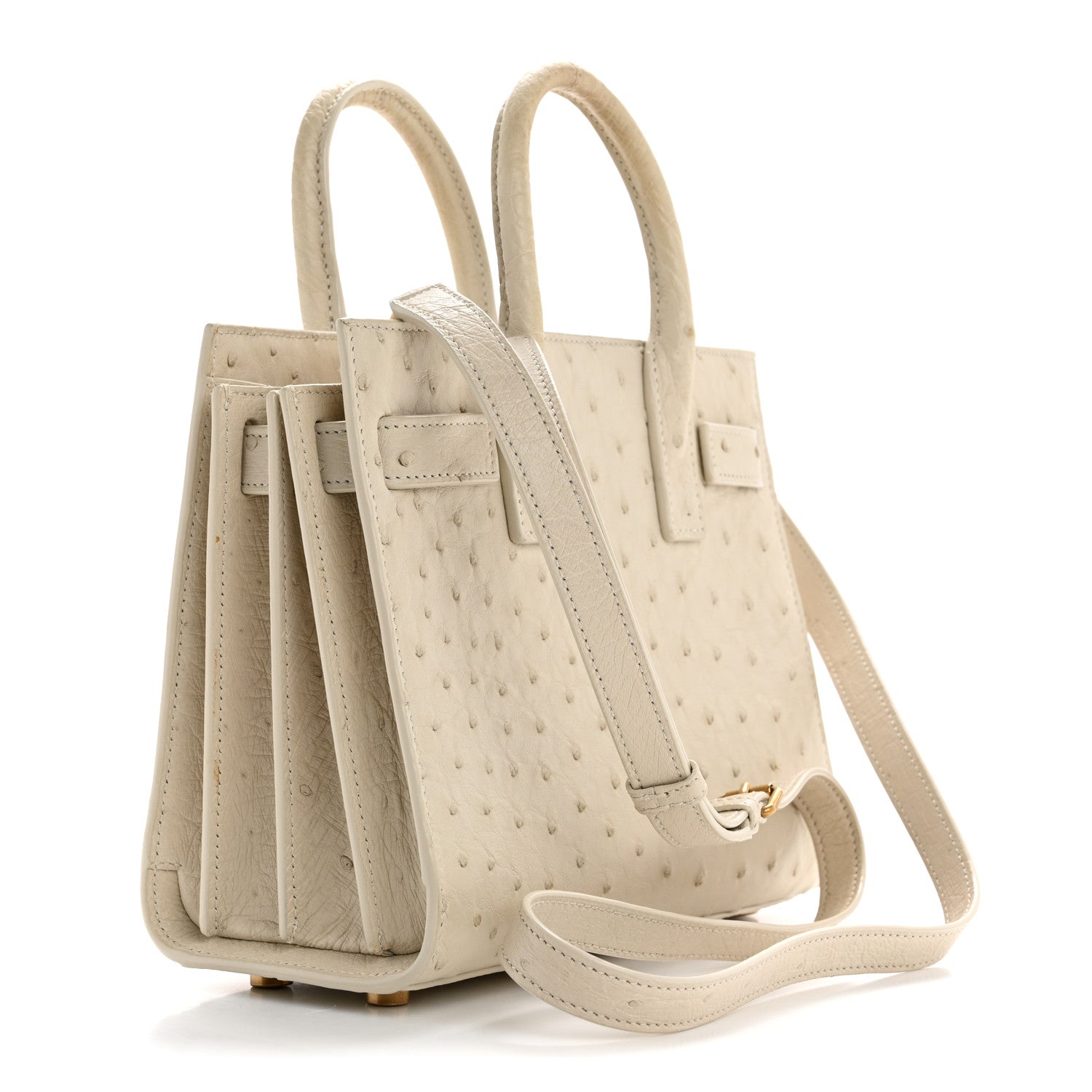 Saint Laurent Ostrich Nano Sac De Jour Crema Soft 3 of 15
