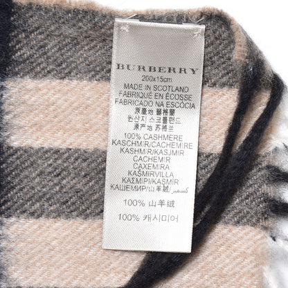 Burberry Cashmere Giant Check Skinny Fringe Scarf Camel 5 of 6