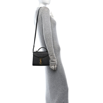 Saint Laurent Grain de Poudre Mini Classic Monogram Cassandra Top Handle Black 2 of 11