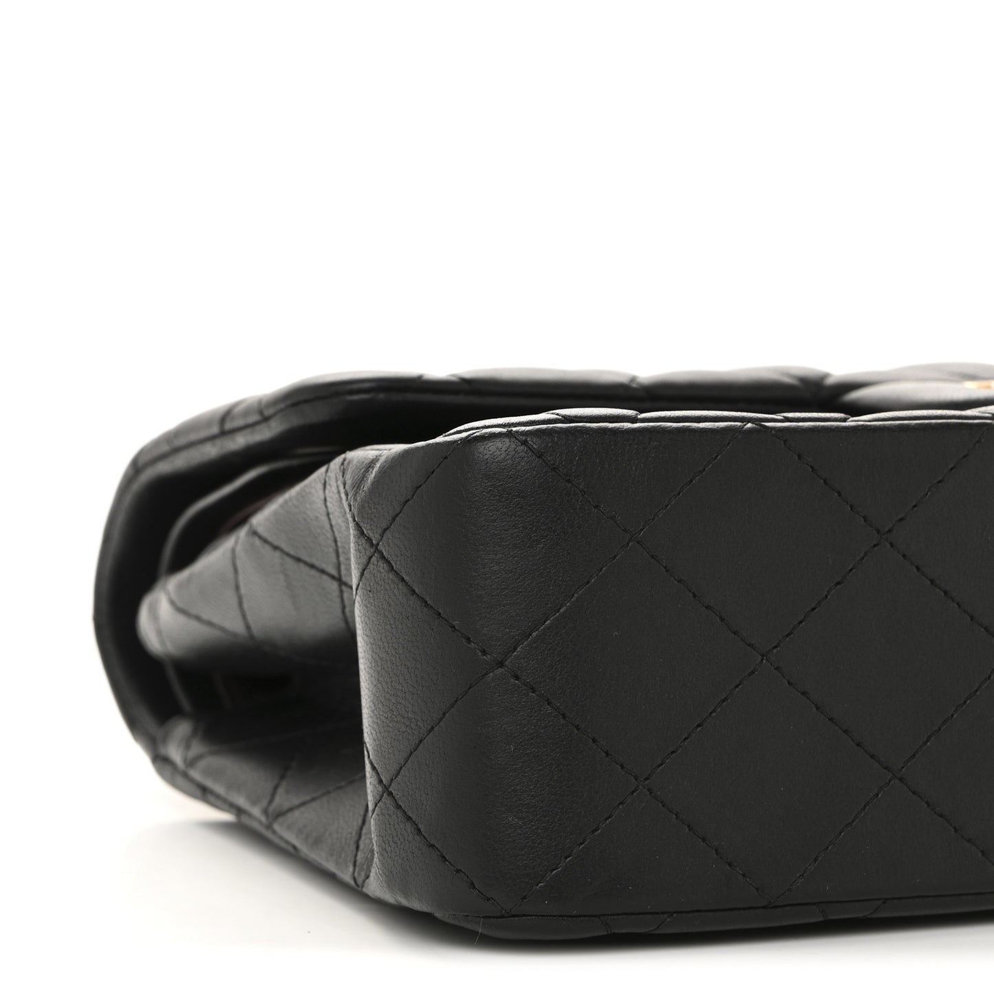 Lambskin Quilted Small Double Flap Black