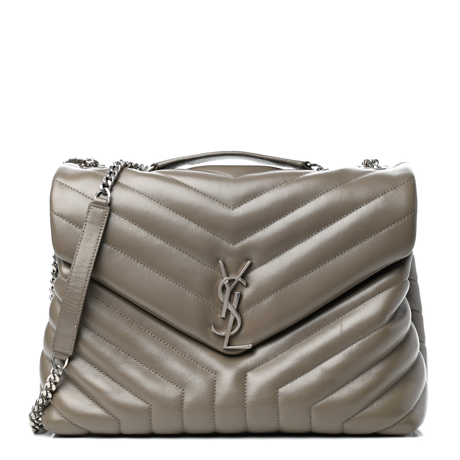 Saint Laurent Calfskin Y Quilted Monogram Medium Loulou Chain Satchel Faggio 1 of 9