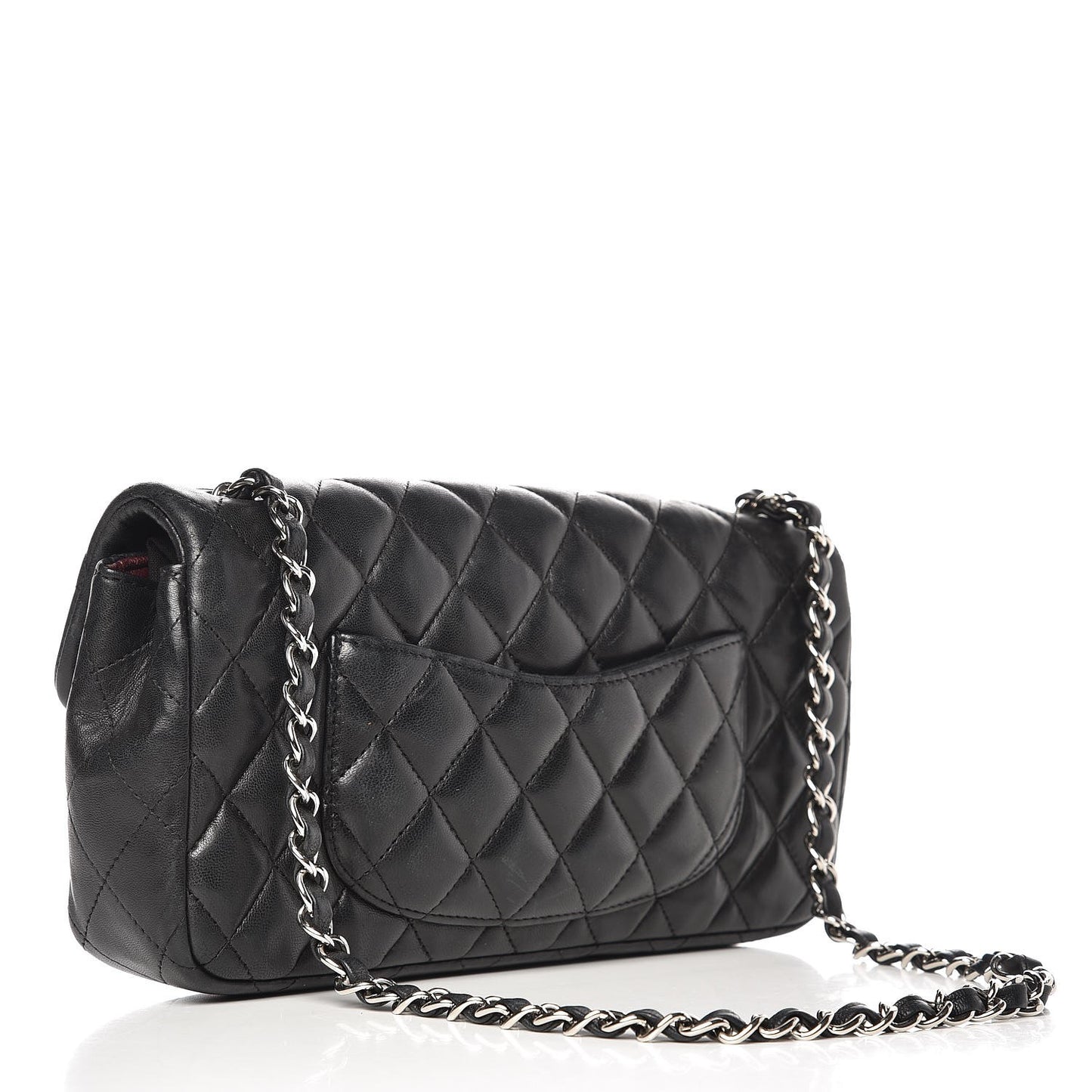 Lambskin Quilted East West Flap Black
