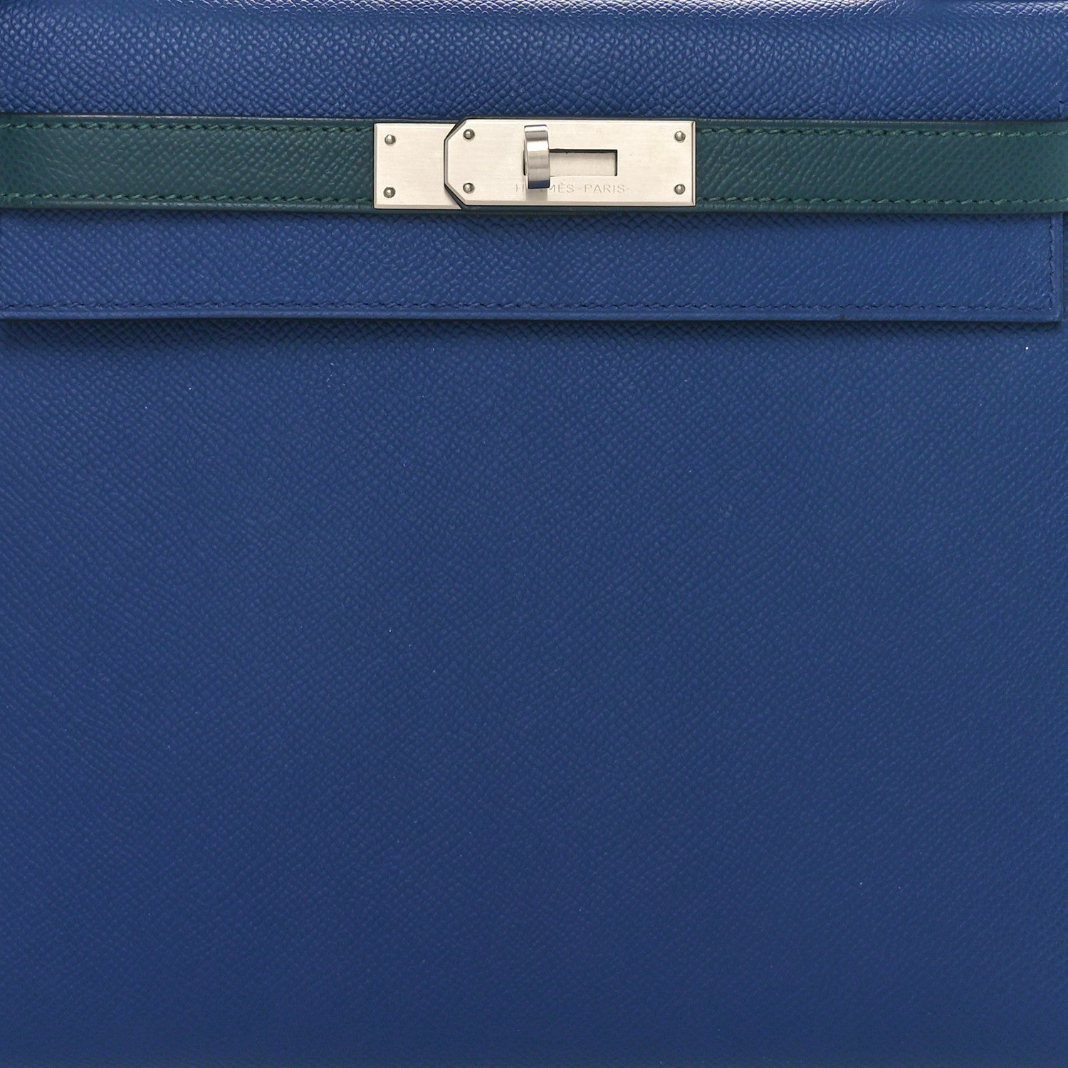 Hermes Epsom Horseshoe Kelly Sellier 28 Bleu Saphir Vert Cypress 8 of 11