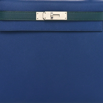 Hermes Epsom Horseshoe Kelly Sellier 28 Bleu Saphir Vert Cypress 8 of 11