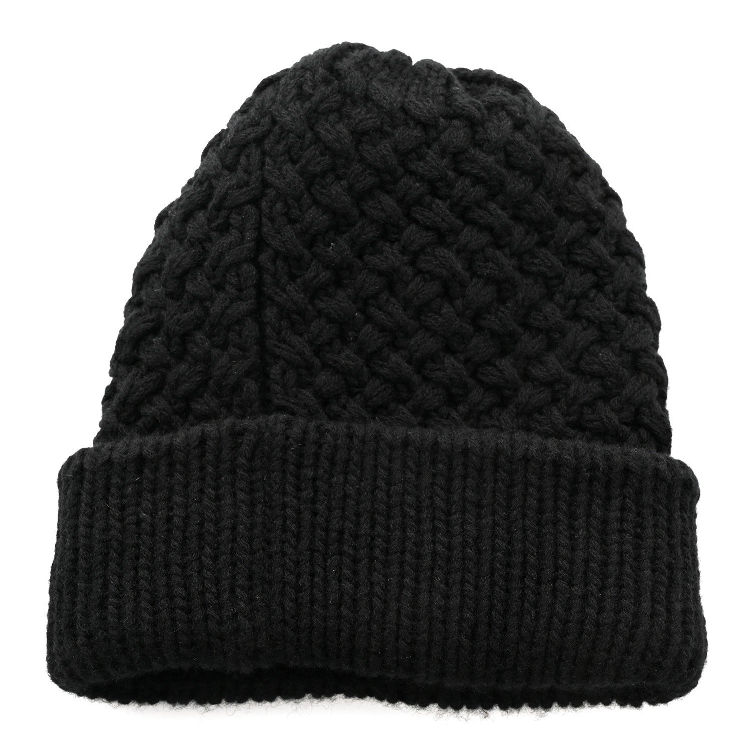 Chanel Wool Cashmere CC Beanie Hat Black White 3 of 6