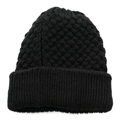 Chanel Wool Cashmere CC Beanie Hat Black White 3 of 6