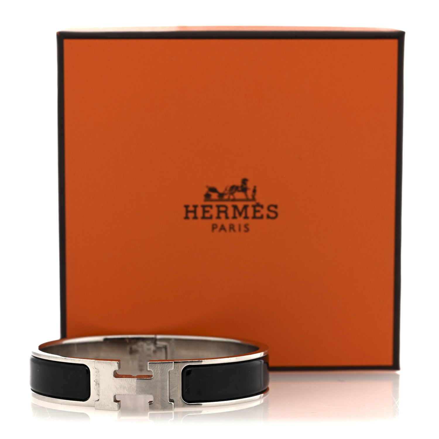 Hermes Enamel Narrow Clic Clac H Bracelet GM Black 5 of 5