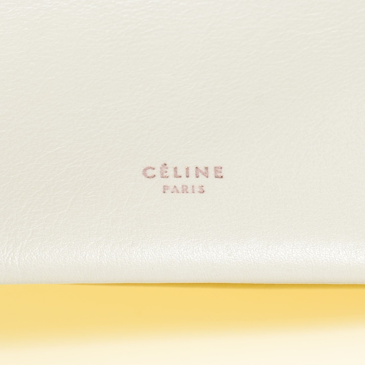 Celine Calfskin Folded Cabas Yellow White 7 of 11
