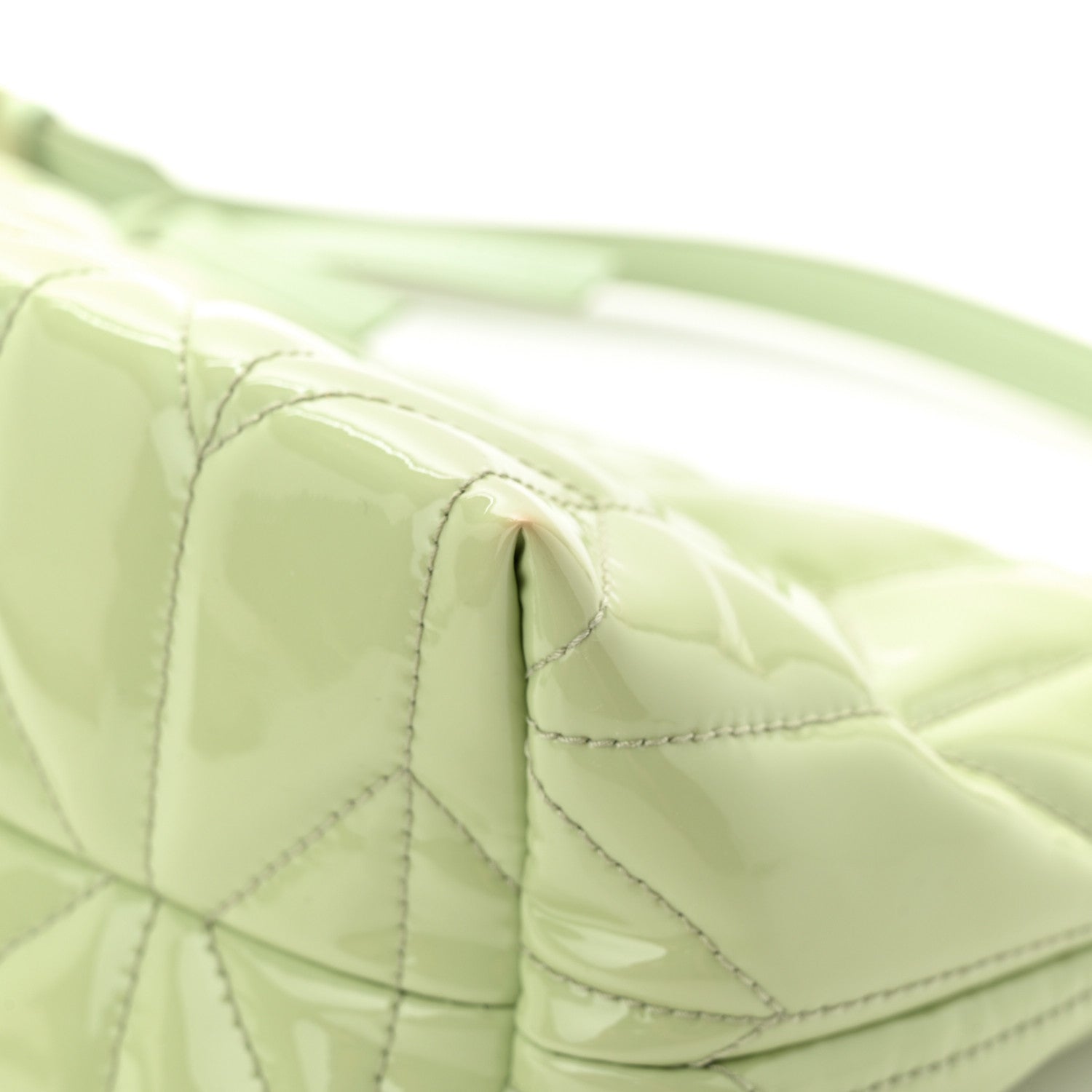 Miu Miu Patent Quilted Mini Spirit Ciré Bag Aqua 12 of 12