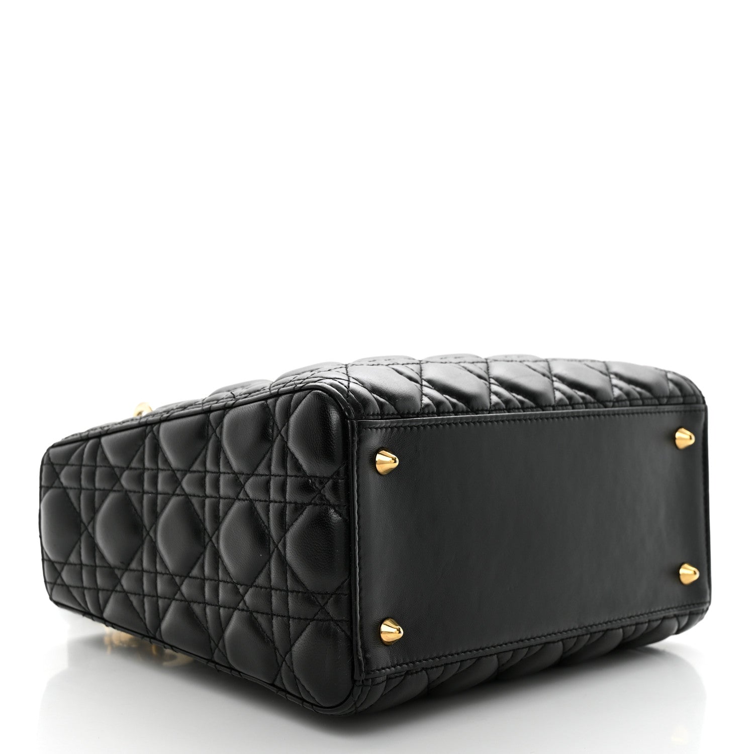 Christian Dior Lambskin Cannage Medium Lady Dior Black 4 of 11