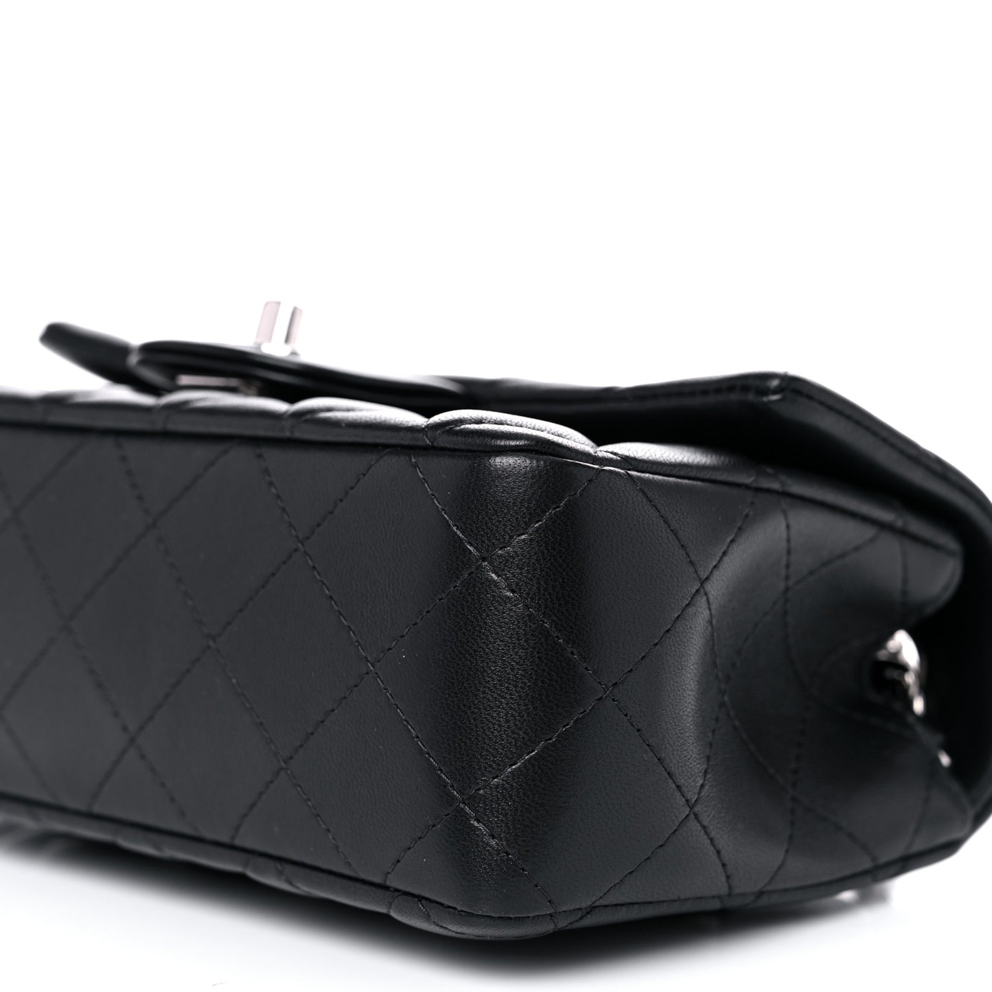 Lambskin Quilted Mini Rectangular Flap Black