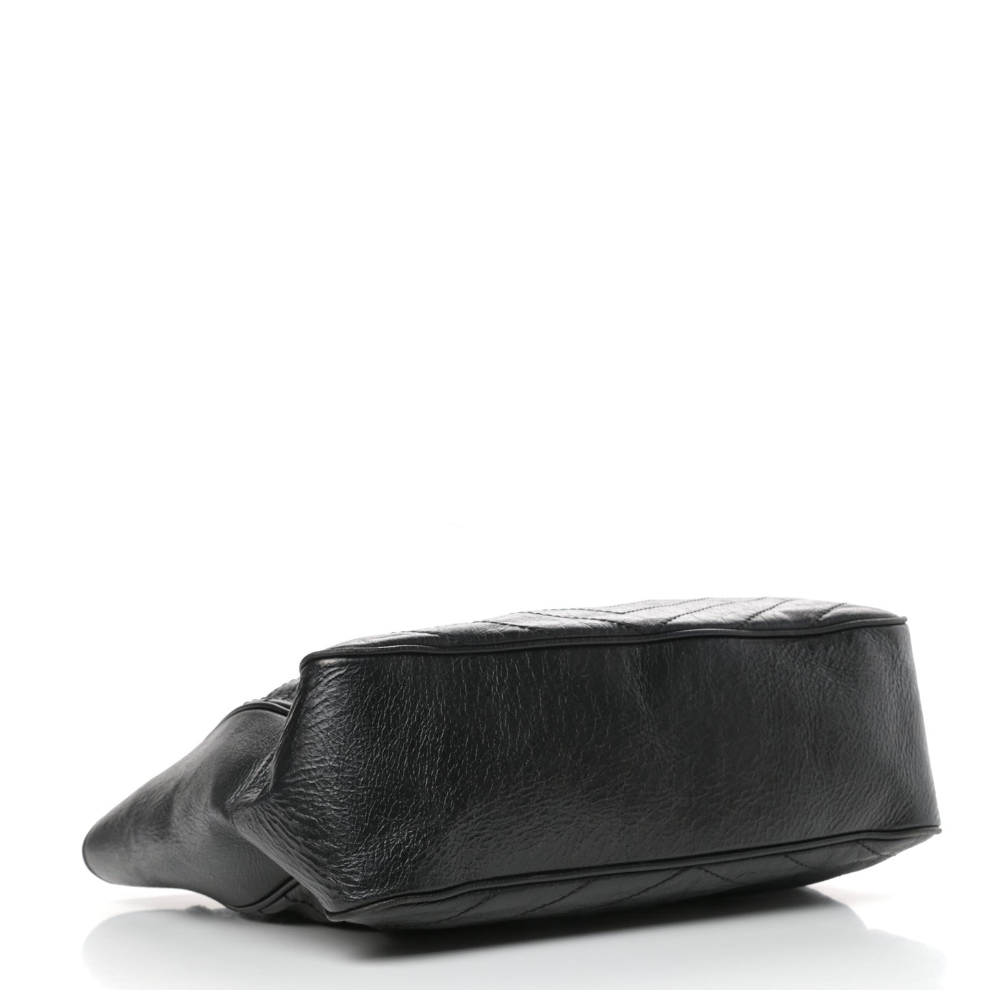 Crinkled Calfskin Matelasse Monogram Large Niki Shopping Tote Bag Black