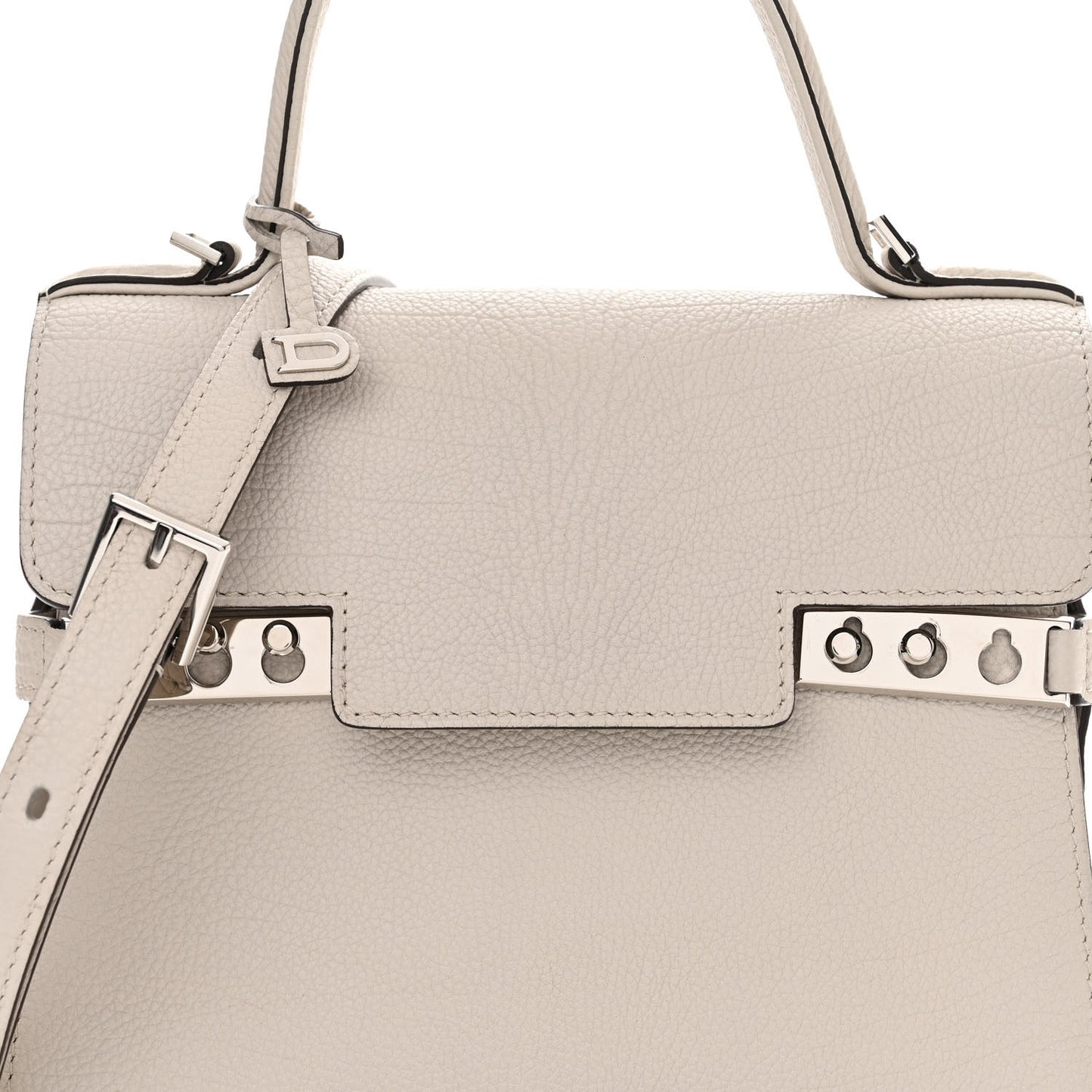 Crispy Calfskin Mini Tempete Satchel Light Grey