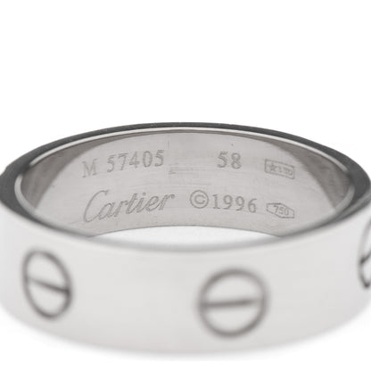 Cartier 18K White Gold 5.5mm LOVE Ring 58 8.25 3 of 4