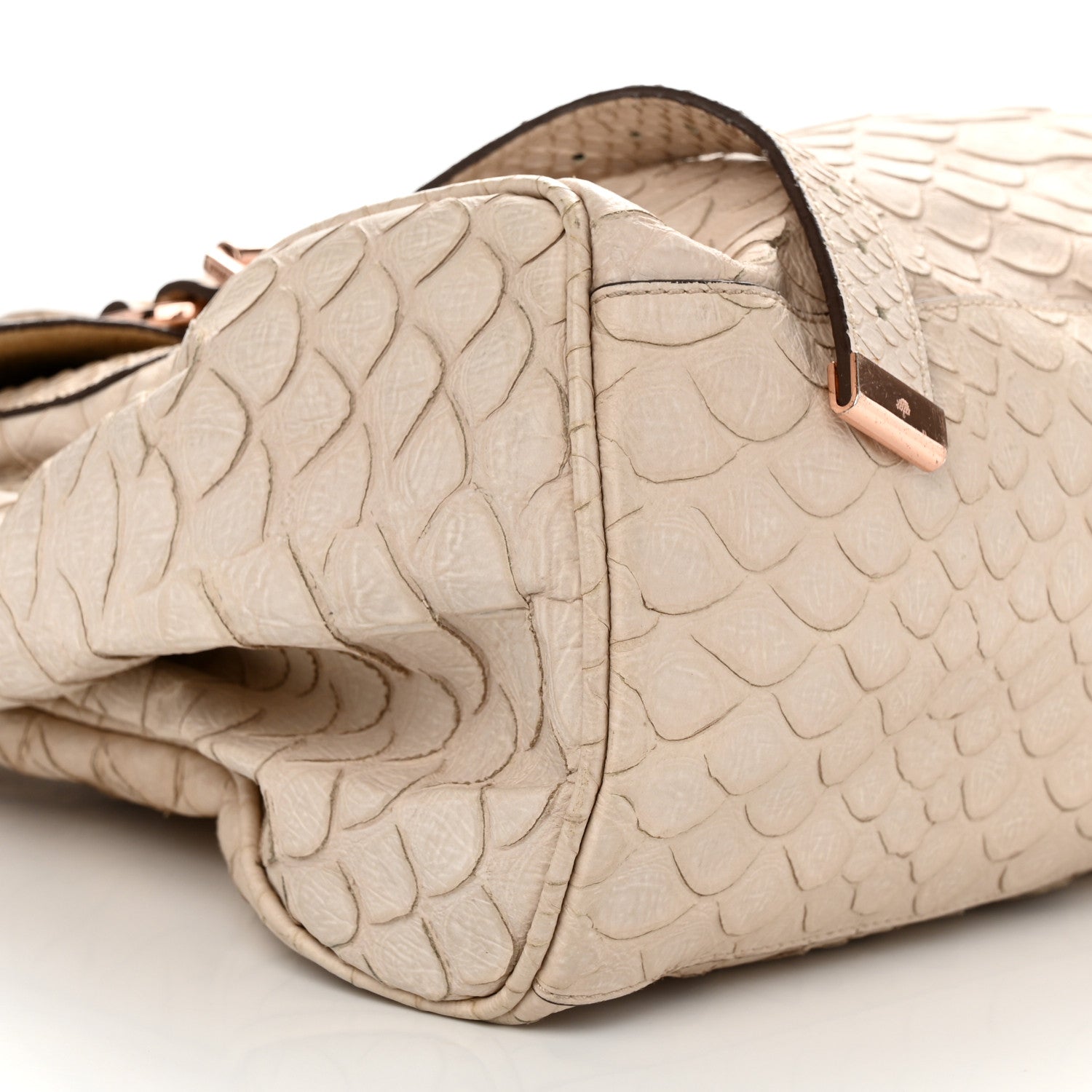 Mulberry Silky Snake Print Oversized Alexa Pebbled Beige 9 of 13