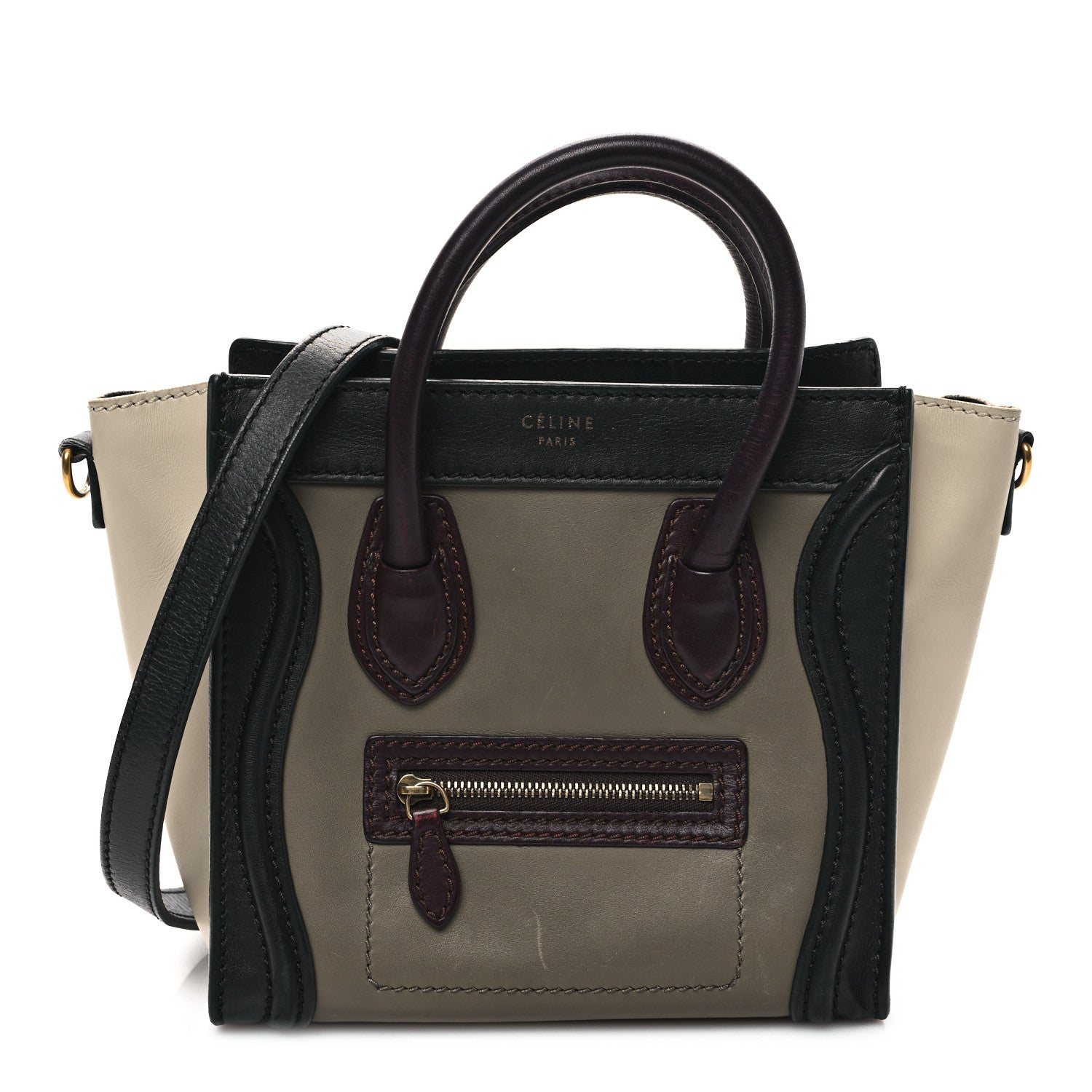 Celine Smooth Drummed Calfskin Nano Tri-Color Luggage Khaki 1 of 13