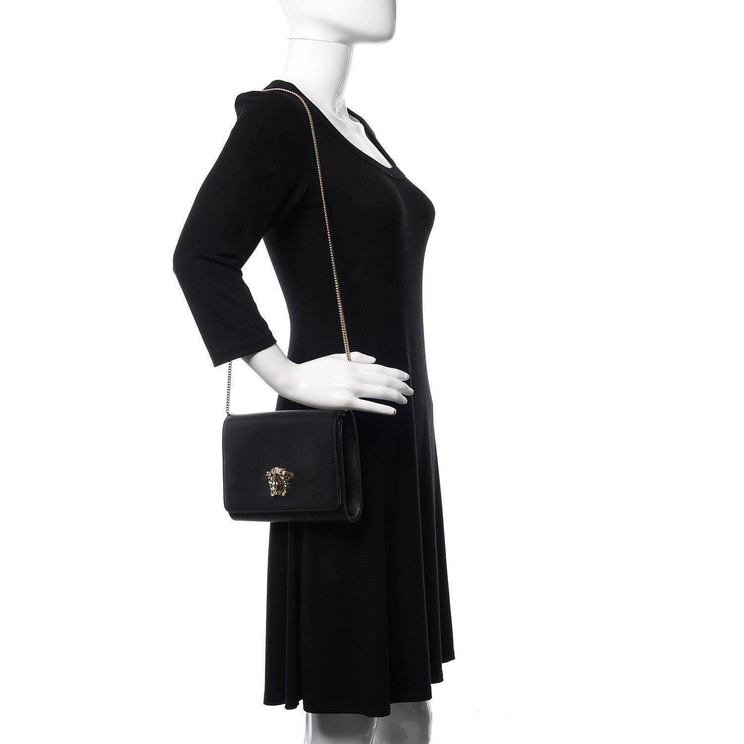 Versace Vitello Palazzo Medusa Evening Clutch Bag Black 2 of 16