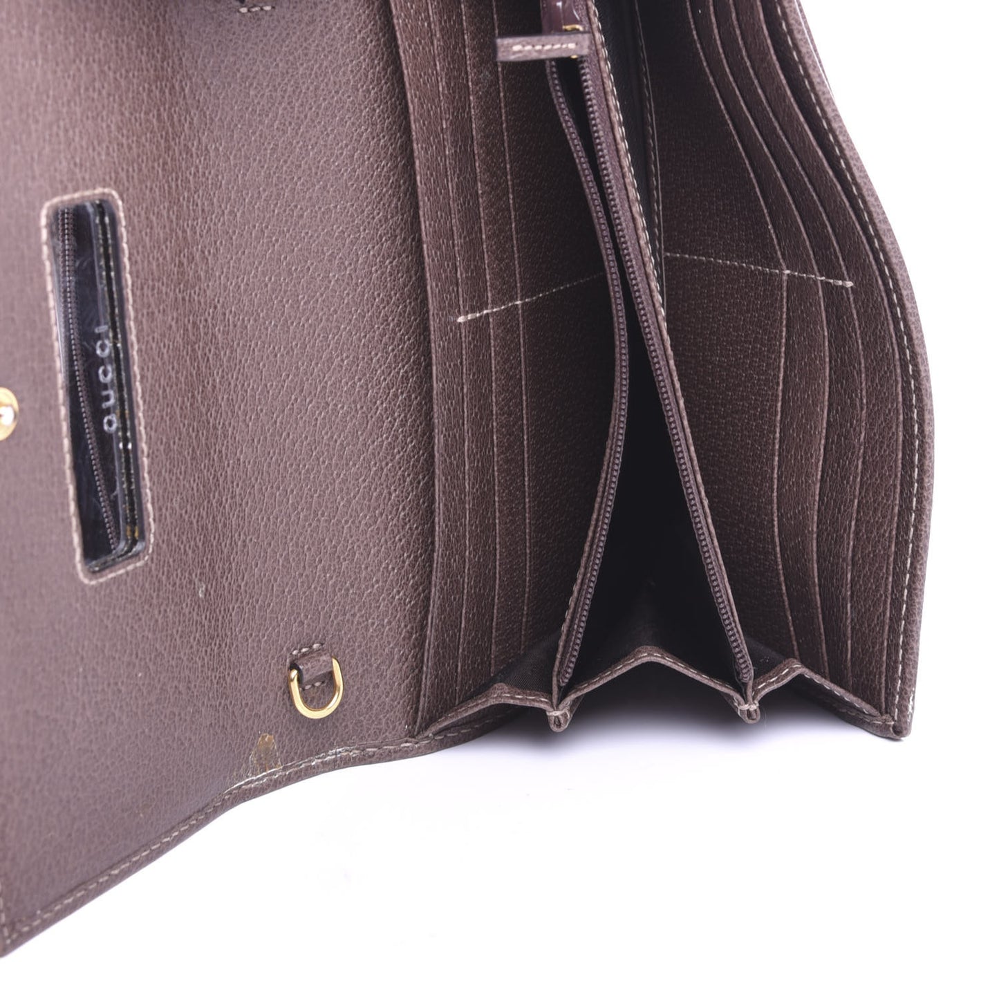 GG Supreme Monogram Web Ophidia Wallet On Chain Brown