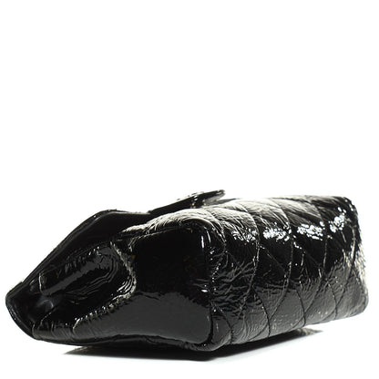 Chanel Distressed Patent Quilted Flap Cosmetic Case Black 4 of 7