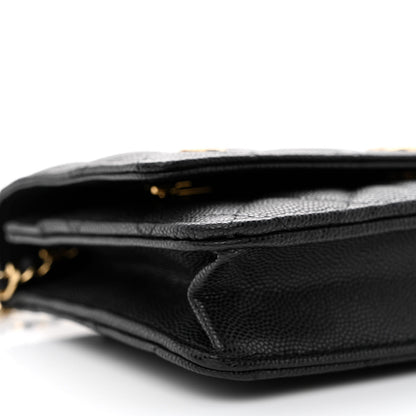 Chanel Caviar Quilted Enamel Coco Casino Wallet On Chain WOC Black 10 of 13