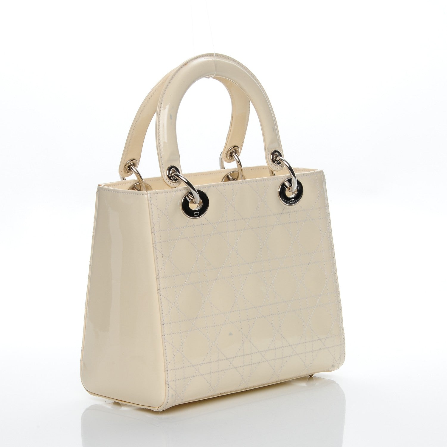 Christian Dior Patent Cannage Medium Lady Dior Beige 3 of 12